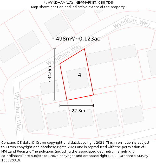 4, WYNDHAM WAY, NEWMARKET, CB8 7DS: Plot and title map