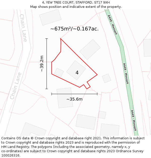 4, YEW TREE COURT, STAFFORD, ST17 9XH: Plot and title map