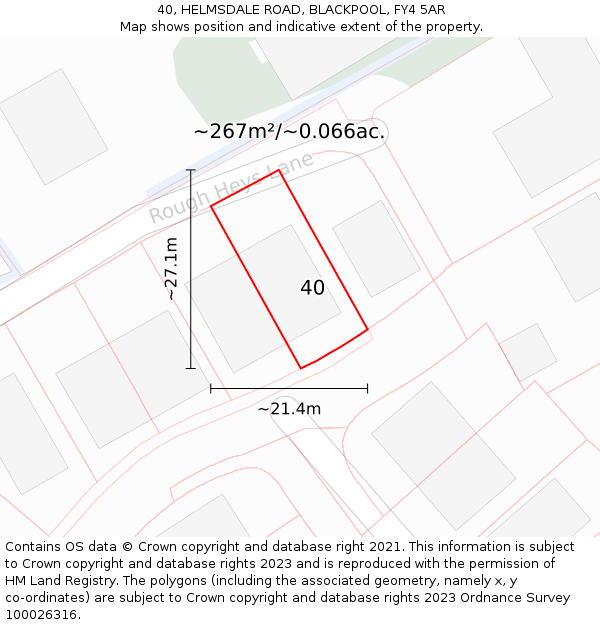 40, HELMSDALE ROAD, BLACKPOOL, FY4 5AR: Plot and title map