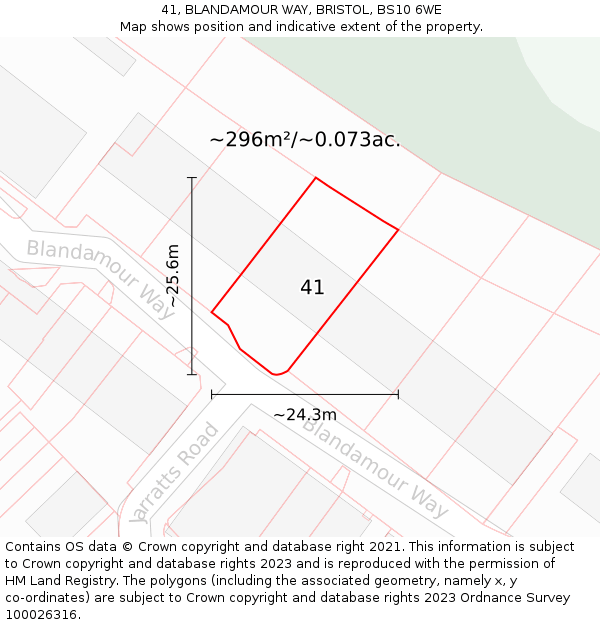 41, BLANDAMOUR WAY, BRISTOL, BS10 6WE: Plot and title map