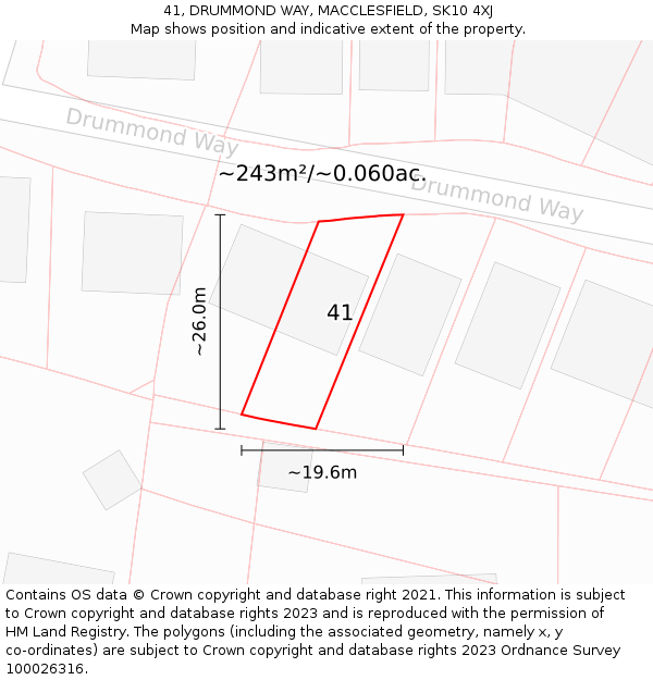 41, DRUMMOND WAY, MACCLESFIELD, SK10 4XJ: Plot and title map