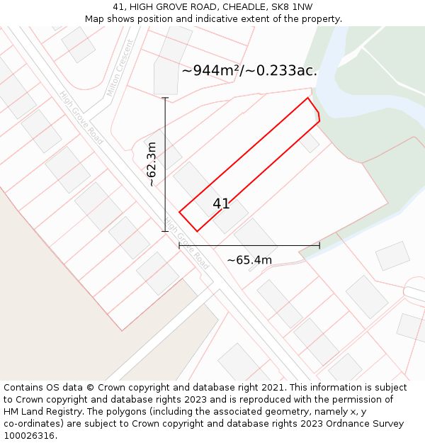 41, HIGH GROVE ROAD, CHEADLE, SK8 1NW: Plot and title map