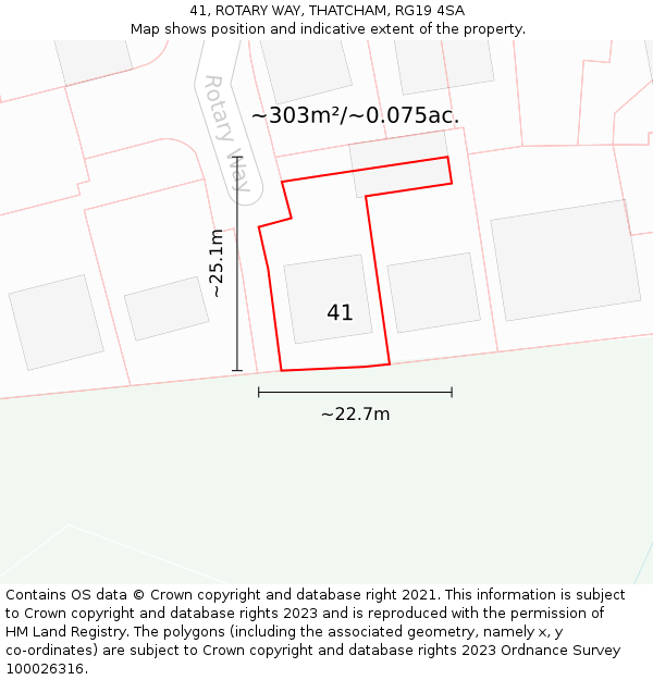 41, ROTARY WAY, THATCHAM, RG19 4SA: Plot and title map