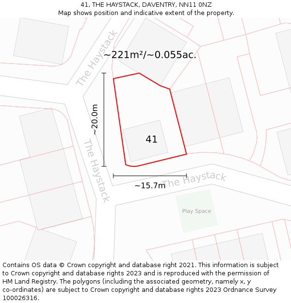 41, THE HAYSTACK, DAVENTRY, NN11 0NZ: Plot and title map