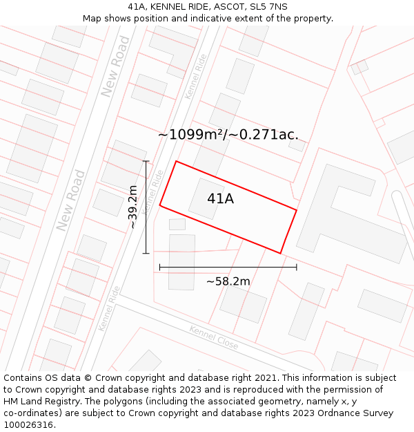 41A, KENNEL RIDE, ASCOT, SL5 7NS: Plot and title map