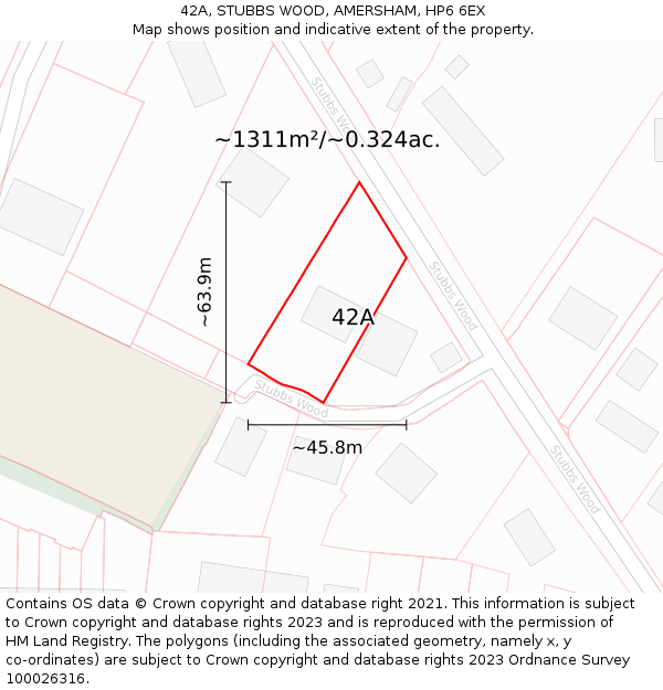 42A, STUBBS WOOD, AMERSHAM, HP6 6EX: Plot and title map