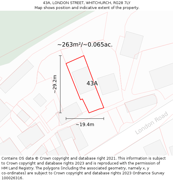 43A, LONDON STREET, WHITCHURCH, RG28 7LY: Plot and title map