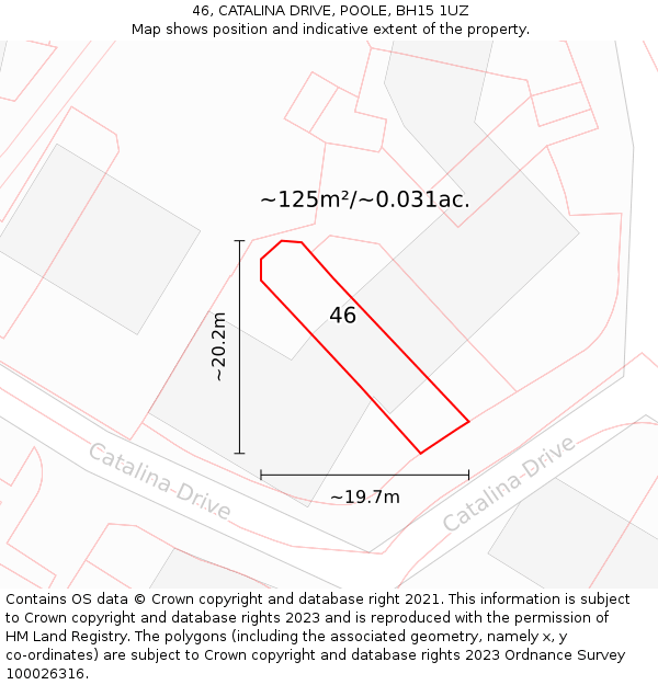 46, CATALINA DRIVE, POOLE, BH15 1UZ: Plot and title map