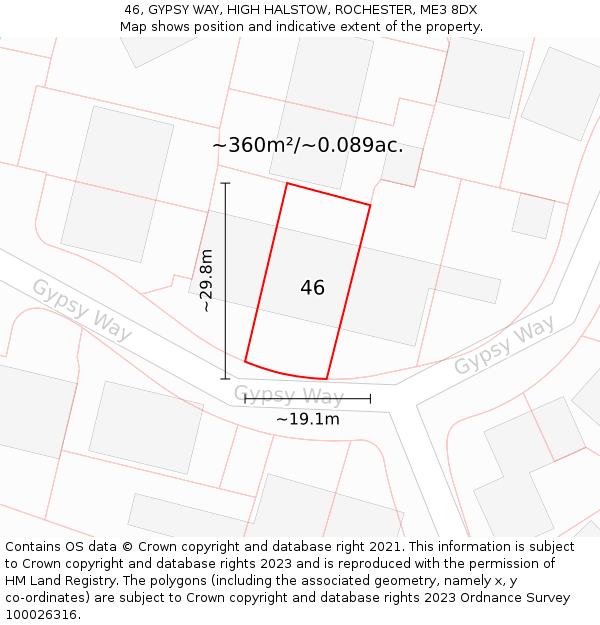 46, GYPSY WAY, HIGH HALSTOW, ROCHESTER, ME3 8DX: Plot and title map