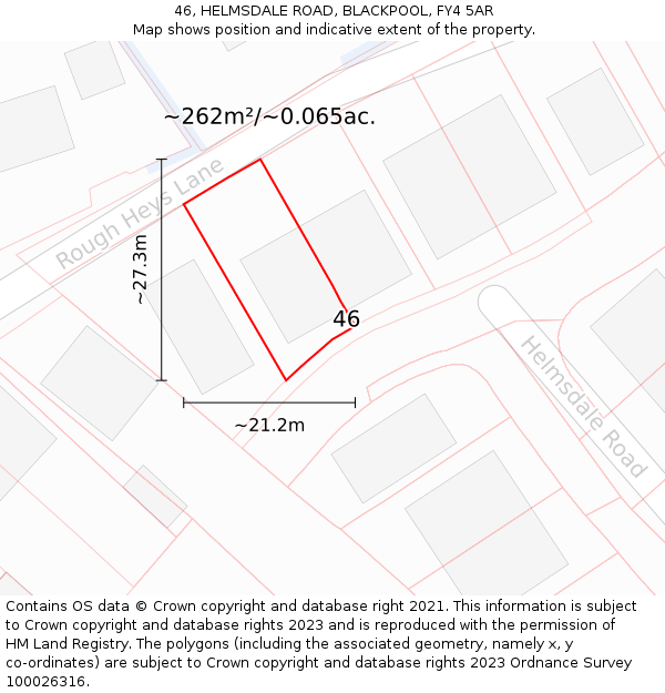 46, HELMSDALE ROAD, BLACKPOOL, FY4 5AR: Plot and title map