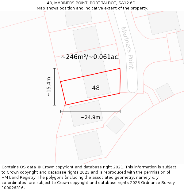 48, MARINERS POINT, PORT TALBOT, SA12 6DL: Plot and title map