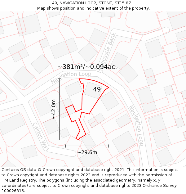 49, NAVIGATION LOOP, STONE, ST15 8ZH: Plot and title map