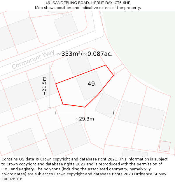 49, SANDERLING ROAD, HERNE BAY, CT6 6HE: Plot and title map