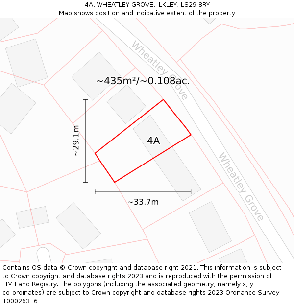 4A, WHEATLEY GROVE, ILKLEY, LS29 8RY: Plot and title map