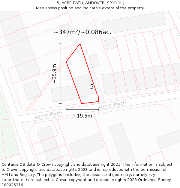 5, ACRE PATH, ANDOVER, SP10 1HJ: Plot and title map