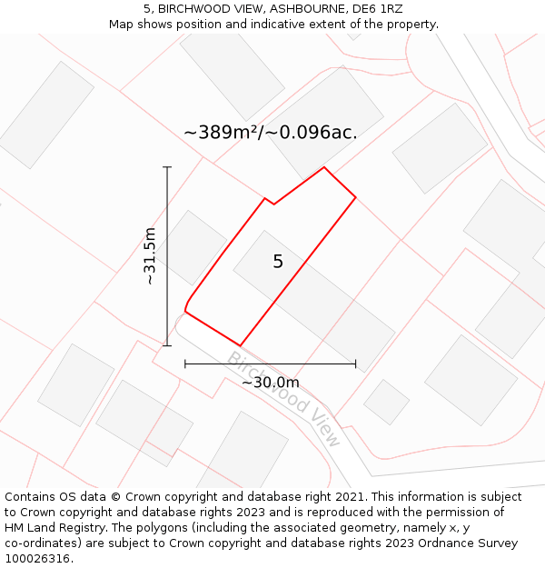 5, BIRCHWOOD VIEW, ASHBOURNE, DE6 1RZ: Plot and title map