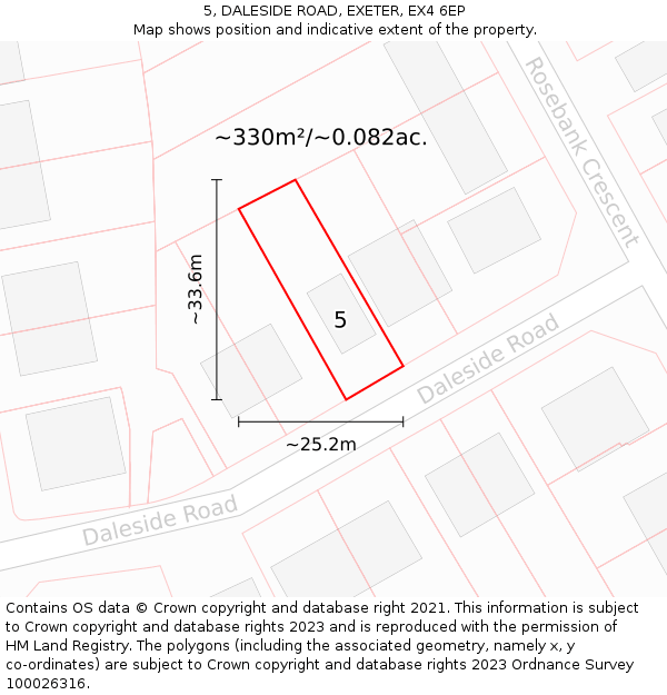 5, DALESIDE ROAD, EXETER, EX4 6EP: Plot and title map