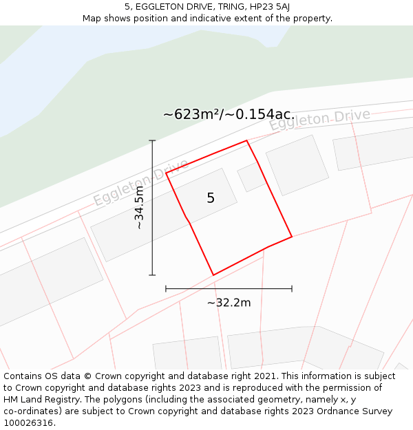 5, EGGLETON DRIVE, TRING, HP23 5AJ: Plot and title map