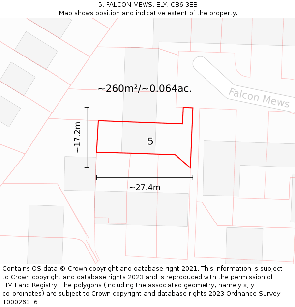 5, FALCON MEWS, ELY, CB6 3EB: Plot and title map