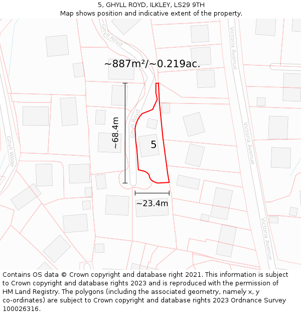 5, GHYLL ROYD, ILKLEY, LS29 9TH: Plot and title map