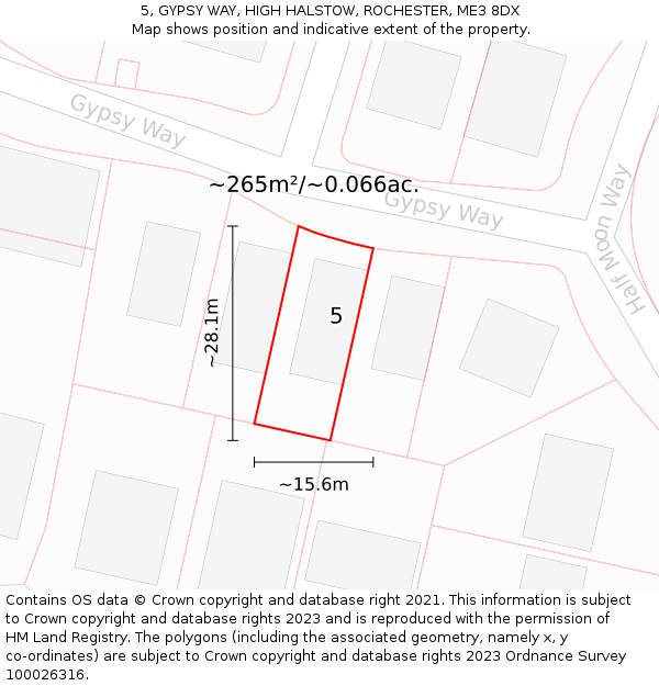 5, GYPSY WAY, HIGH HALSTOW, ROCHESTER, ME3 8DX: Plot and title map