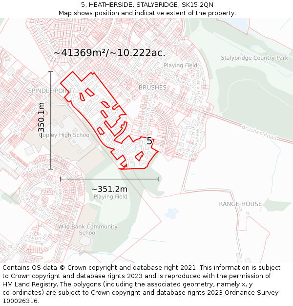 5, HEATHERSIDE, STALYBRIDGE, SK15 2QN: Plot and title map