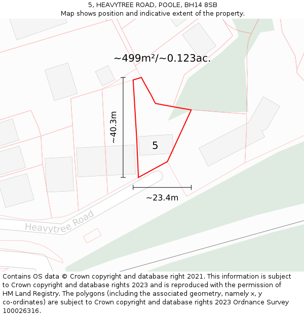 5, HEAVYTREE ROAD, POOLE, BH14 8SB: Plot and title map