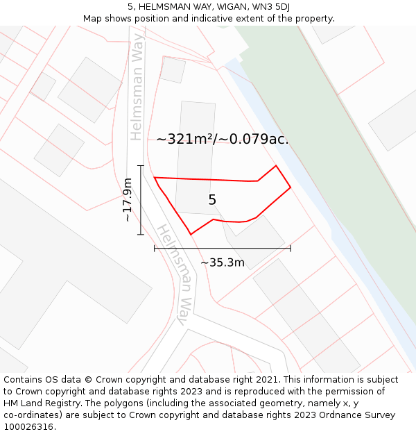 5, HELMSMAN WAY, WIGAN, WN3 5DJ: Plot and title map