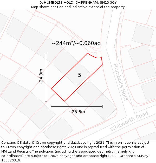 5, HUMBOLTS HOLD, CHIPPENHAM, SN15 3GY: Plot and title map