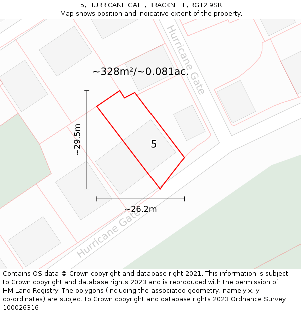 5, HURRICANE GATE, BRACKNELL, RG12 9SR: Plot and title map