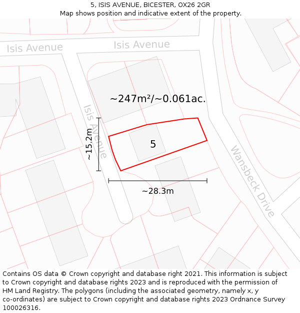 5, ISIS AVENUE, BICESTER, OX26 2GR: Plot and title map