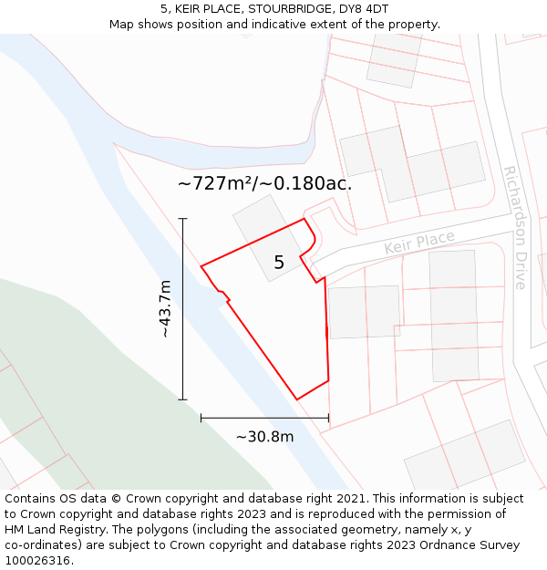 5, KEIR PLACE, STOURBRIDGE, DY8 4DT: Plot and title map