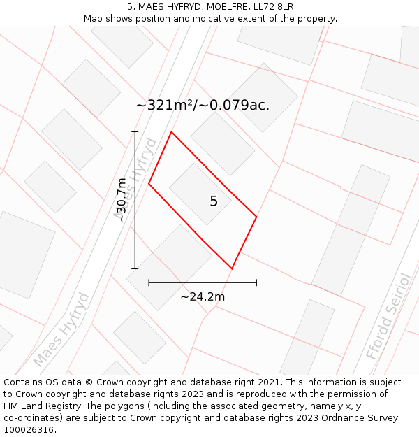 5, MAES HYFRYD, MOELFRE, LL72 8LR: Plot and title map