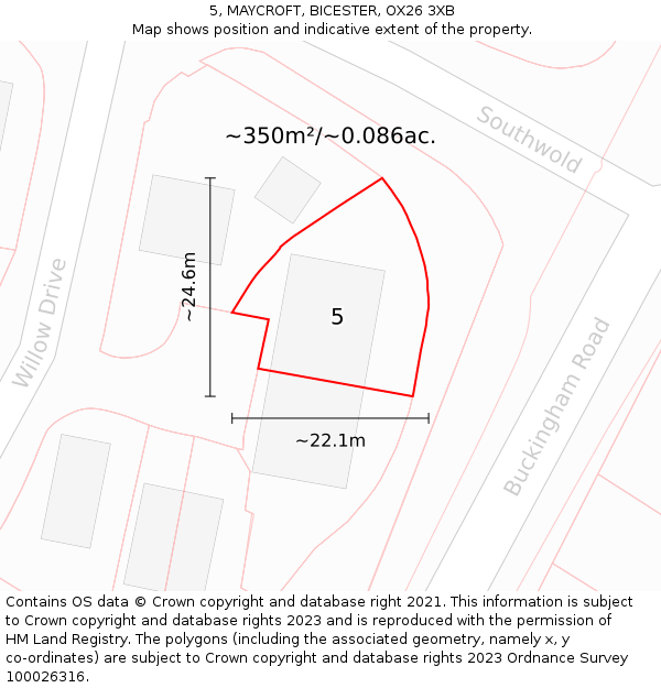 5, MAYCROFT, BICESTER, OX26 3XB: Plot and title map