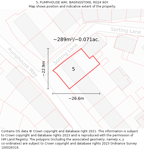 5, PUMPHOUSE WAY, BASINGSTOKE, RG24 9GY: Plot and title map