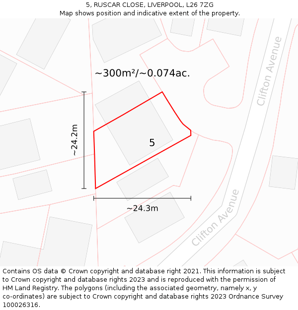 5, RUSCAR CLOSE, LIVERPOOL, L26 7ZG: Plot and title map