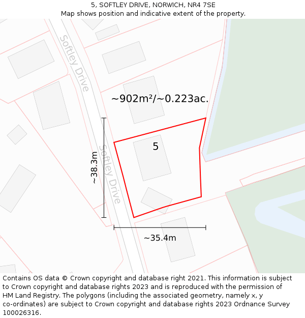 5, SOFTLEY DRIVE, NORWICH, NR4 7SE: Plot and title map