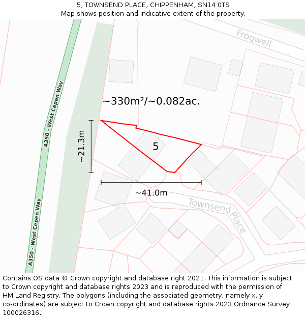 5, TOWNSEND PLACE, CHIPPENHAM, SN14 0TS: Plot and title map