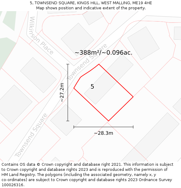 5, TOWNSEND SQUARE, KINGS HILL, WEST MALLING, ME19 4HE: Plot and title map