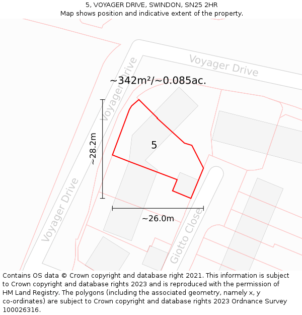 5, VOYAGER DRIVE, SWINDON, SN25 2HR: Plot and title map