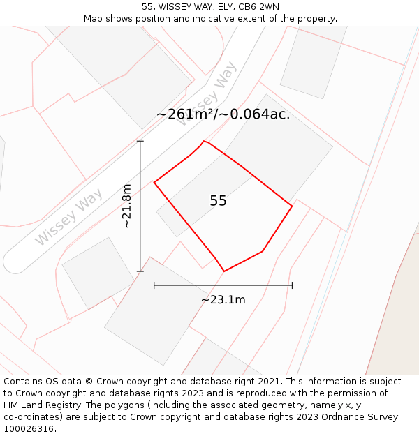 55, WISSEY WAY, ELY, CB6 2WN: Plot and title map
