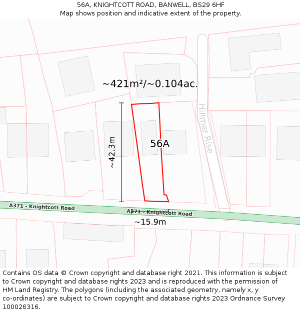 56A, KNIGHTCOTT ROAD, BANWELL, BS29 6HF: Plot and title map