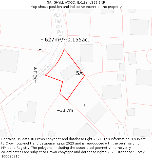 5A, GHYLL WOOD, ILKLEY, LS29 9NR: Plot and title map