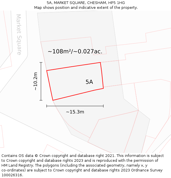 5A, MARKET SQUARE, CHESHAM, HP5 1HG: Plot and title map