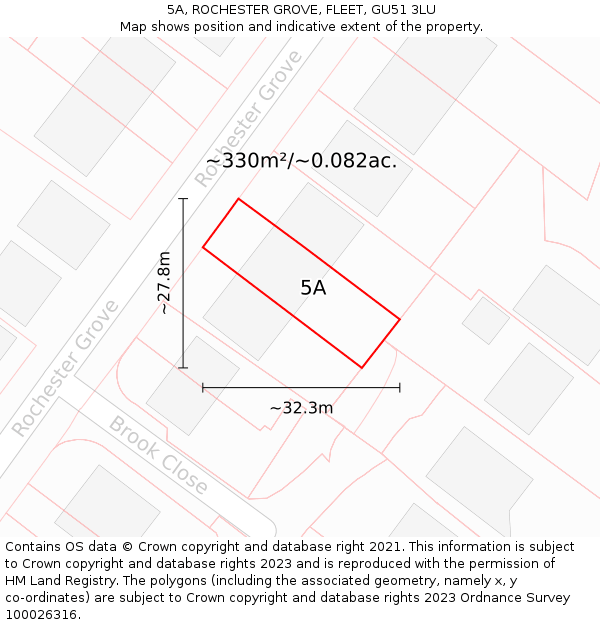 5A, ROCHESTER GROVE, FLEET, GU51 3LU: Plot and title map