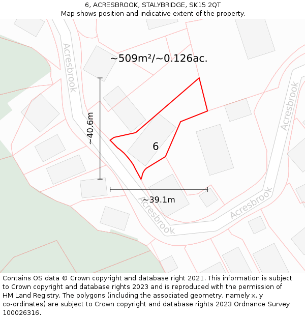 6, ACRESBROOK, STALYBRIDGE, SK15 2QT: Plot and title map