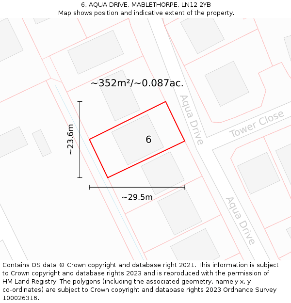 6, AQUA DRIVE, MABLETHORPE, LN12 2YB: Plot and title map