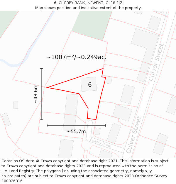 6, CHERRY BANK, NEWENT, GL18 1JZ: Plot and title map