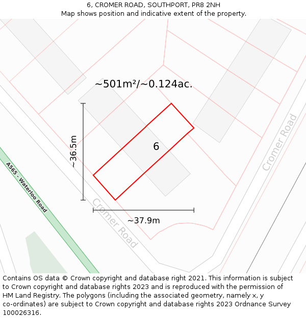 6, CROMER ROAD, SOUTHPORT, PR8 2NH: Plot and title map