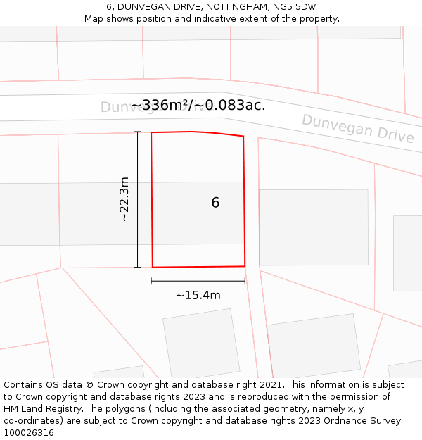 6, DUNVEGAN DRIVE, NOTTINGHAM, NG5 5DW: Plot and title map